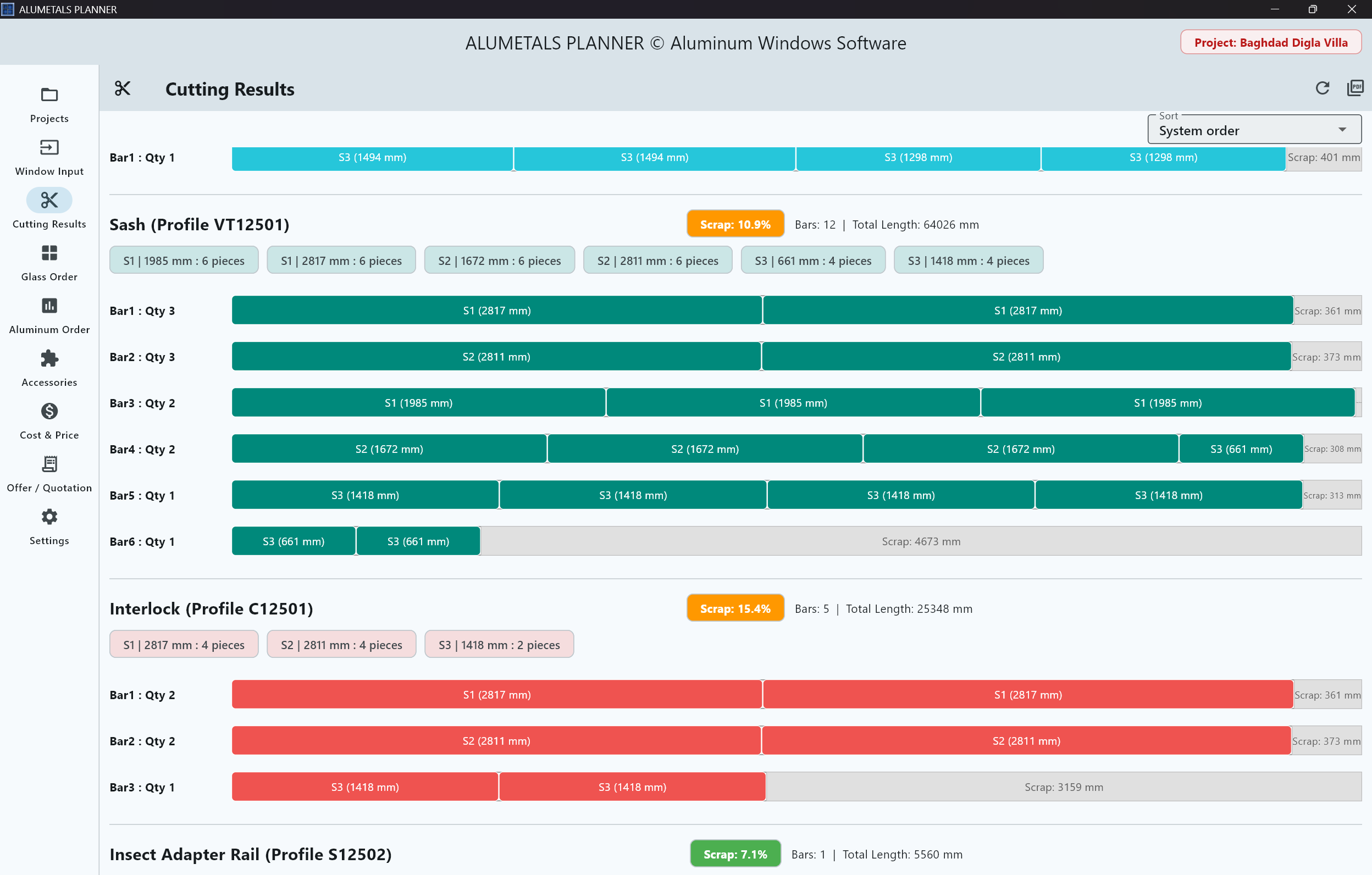 Alumetals Planner screenshot